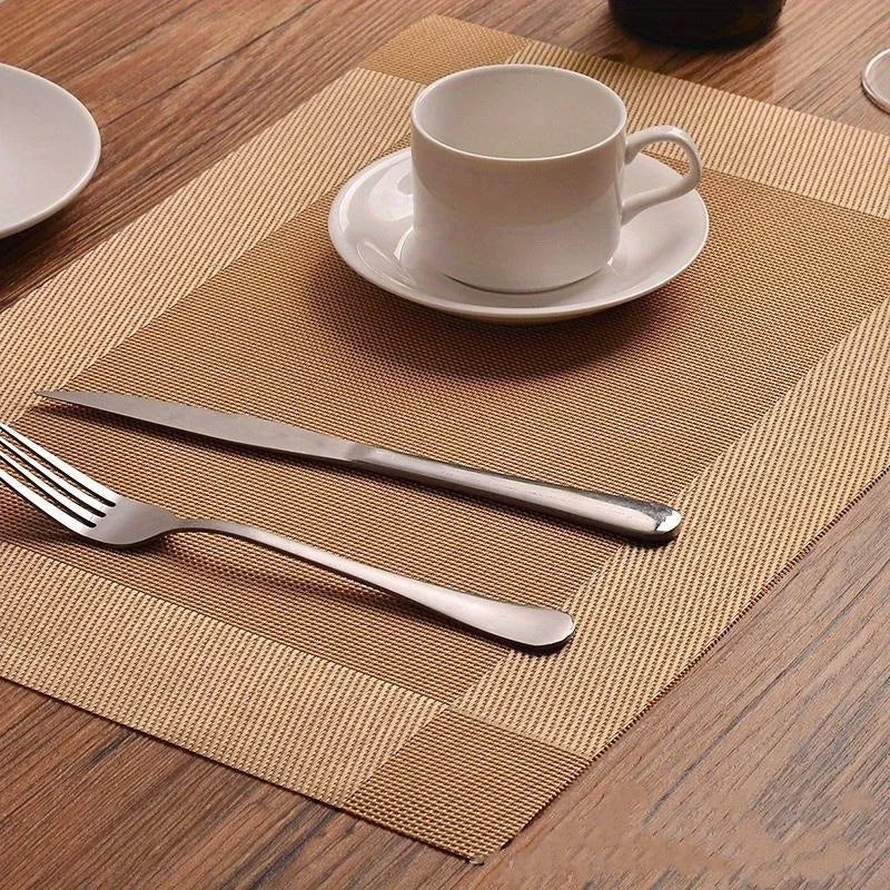 PVC Striped Non-Slip Placemat – Insulated Kitchen Table Mat Kitchen Placemat Axl