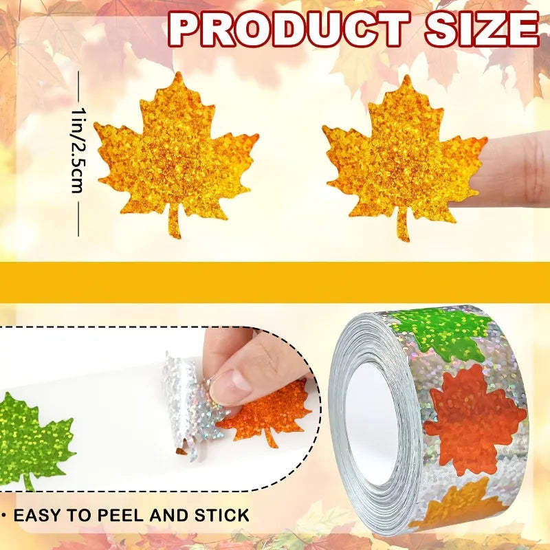 500 Maple Leaf Window Stickers – Reusable Autumn Decor Window Stickers Axl
