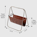 Nordic Leather & Steel Folding Shelf Organizer | Storage Rack Folding Storage Shelf Axl Brown