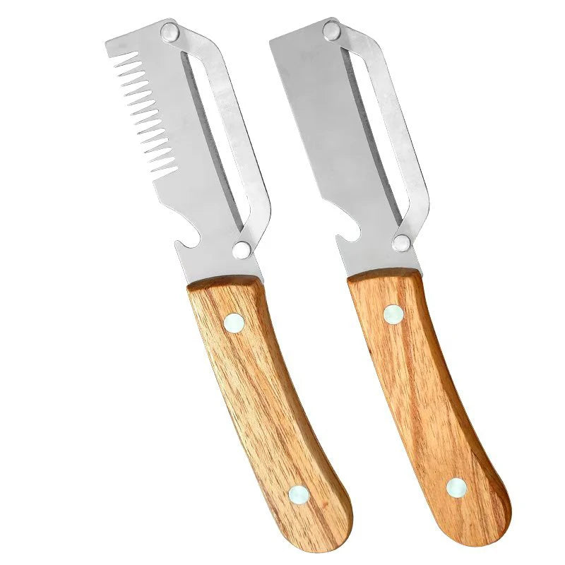 3-in-1 Stainless Steel Peeler Slicer & Bottle Opener Wood Handle Vegetable Peeler Axl 2pcs peeler AB