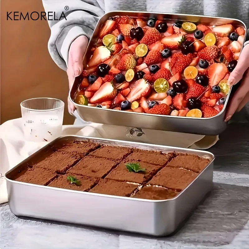 KEMORELA 3-Pc Stainless Steel Food Containers – Airtight Stackable Food Storage Containers Axl