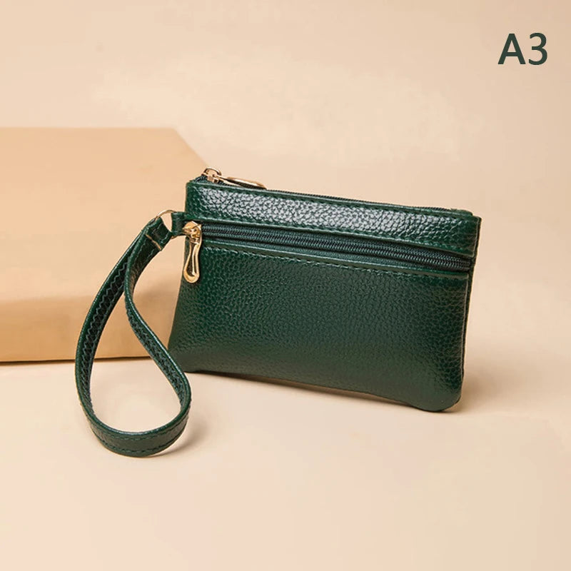 Women's PU Leather Mini Wallet – Zipper Coin Purse & Card Hold Mini Leather Wallet Axl A3