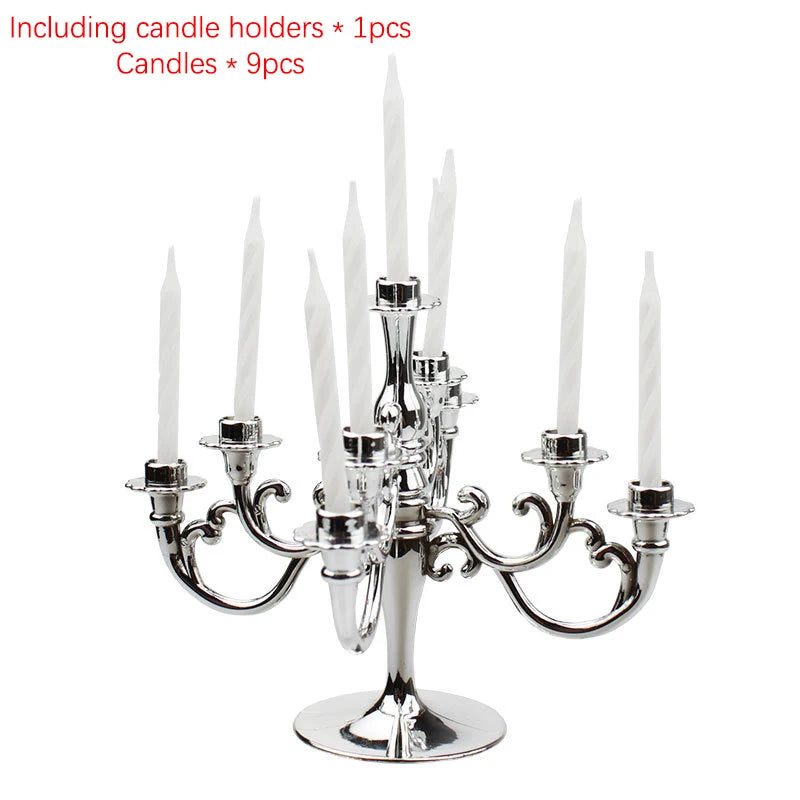 Retro European Cake Candlestick – Birthday & Wedding Decor Cake Candlestick Topper Axl Silver