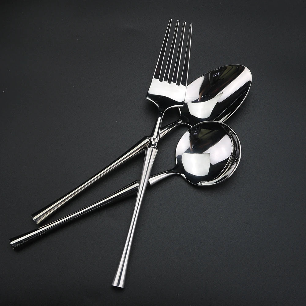 304 Stainless Steel Flatware Set – Steak Knife, Fork & Spoon Flatware Set Axl