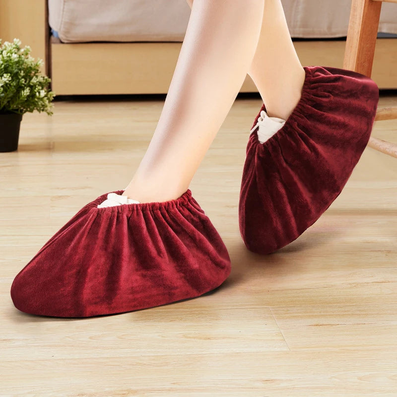 Reusable Thicken Plush Shoe Covers – Anti-Slip Indoor Foot Covers Plush Shoe Covers Axl
