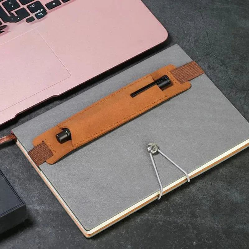 PU Leather Elastic Pen Holder – Adjustable Notebook Pen Sleeve Notebook Pen Holder Axl