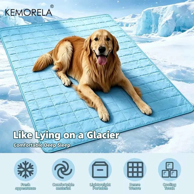 KEMORELA Ice Silk Dog Cooling Mat – Breathable Pet Bed S–XL Dog Cooling Mat Axl