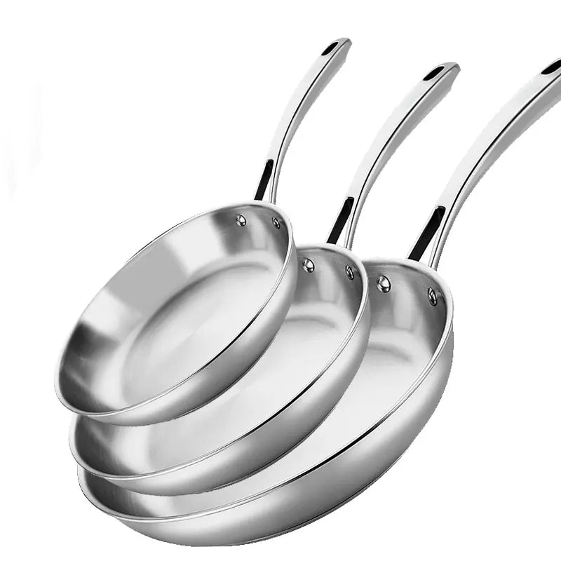 Stainless Steel Frying Pan 24/26/28cm Non-Coating Skillet Stainless Steel Skillet Axl