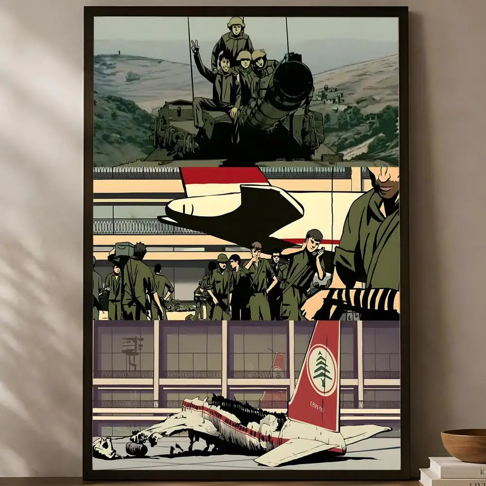 Waltz With Bashir Movie Poster – HD Self-Stick PVC Wall Art Movie Wall Poster Axl White08 60X90cmNoframe