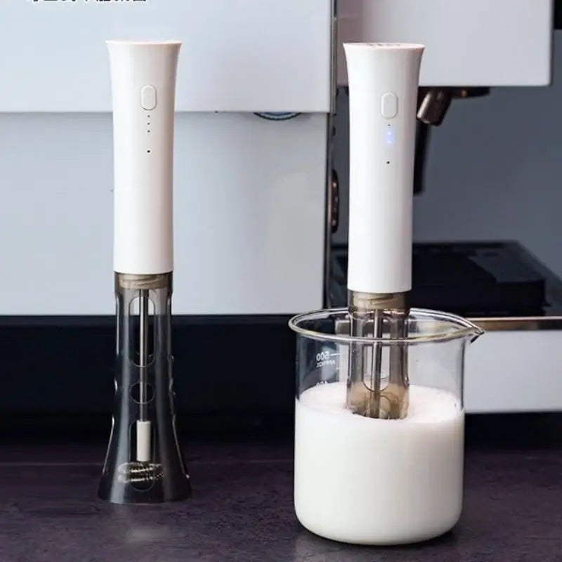 Wireless Electric Milk Frother – 3-Speed Rechargeable 2-in-1 Whisk Electric Milk Frother Axl
