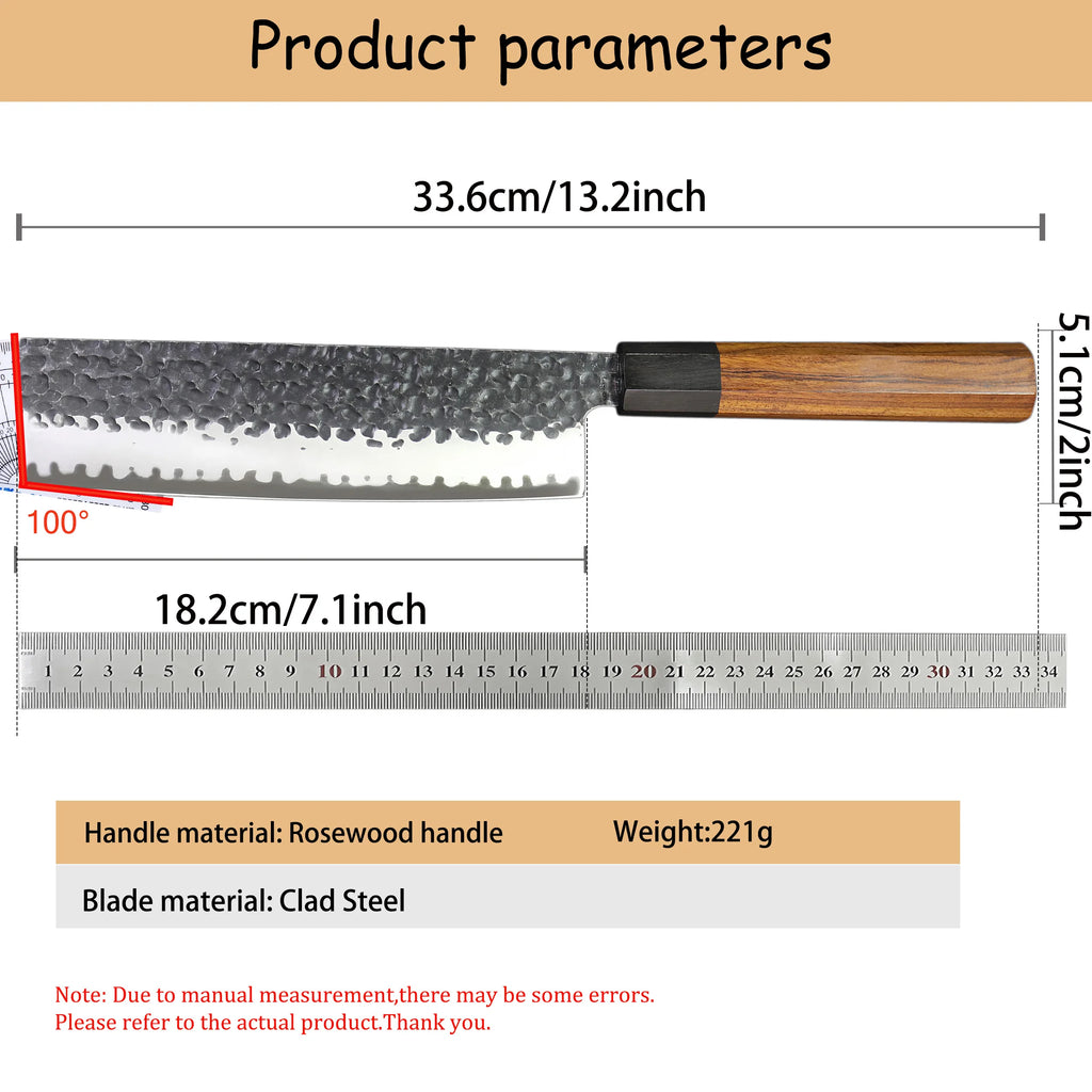 Hand Forged Nakiri Knife – Stainless Steel Vegetable Cleaver Nakiri Vegetable Knife Axl