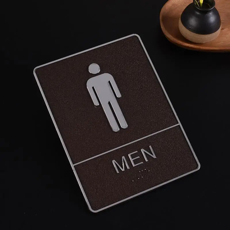 Self-Adhesive Acrylic Restroom Door Sign – Men & Women Restroom Door Sign Axl B