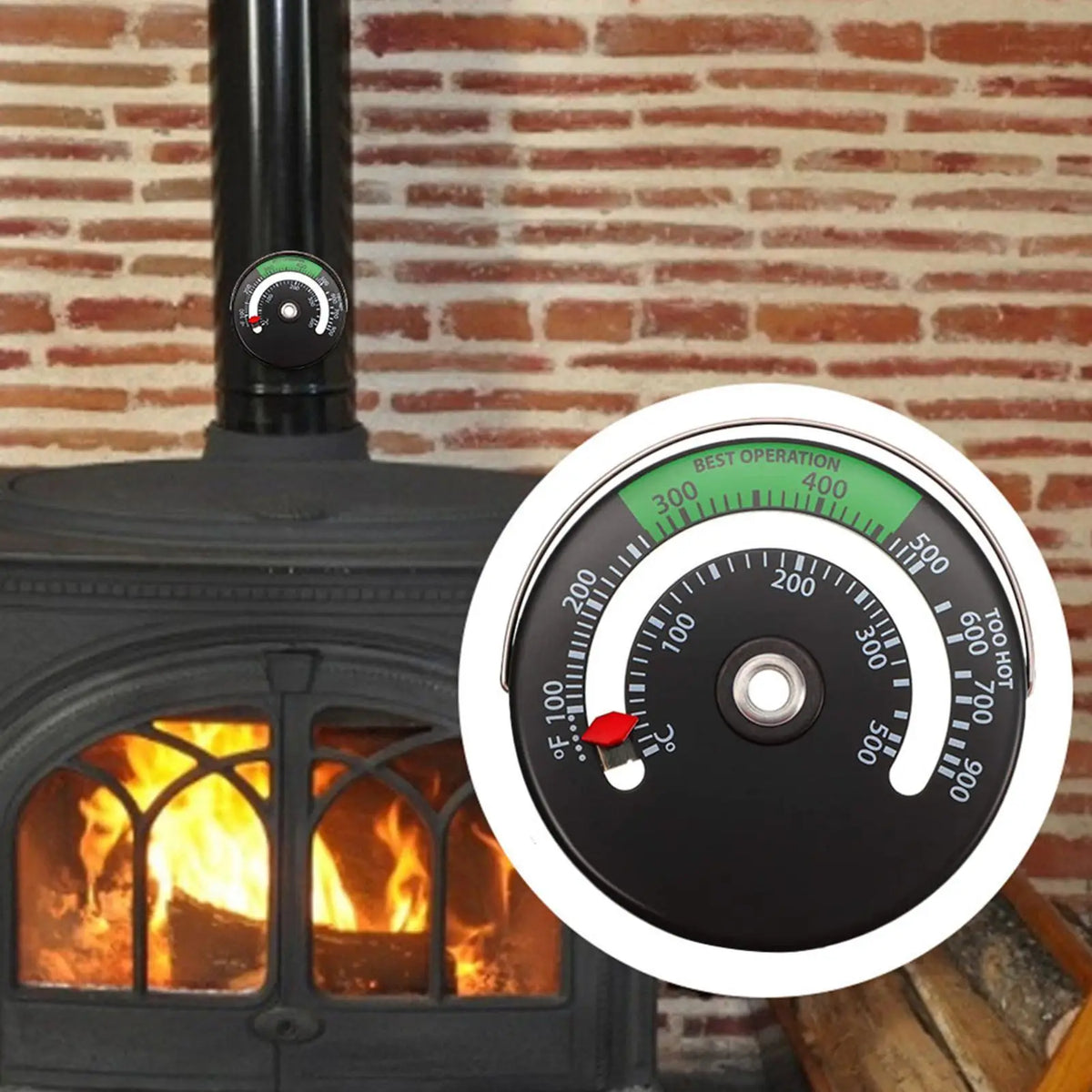 Magnetic Stove Pipe Thermometer for Wood Burning Stoves Stove Thermometer Axl