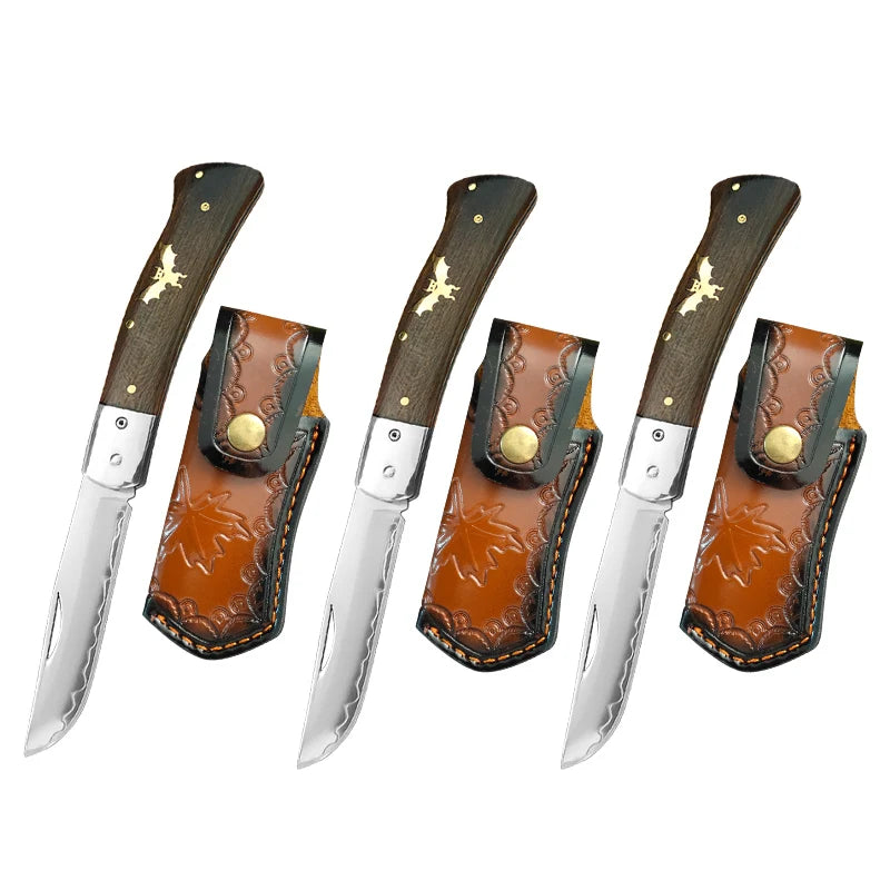 InLeung Damascus Steel Folding Pocket Knife – Fruit & Paring Folding Pocket Knife Axl 3PCS Knife A