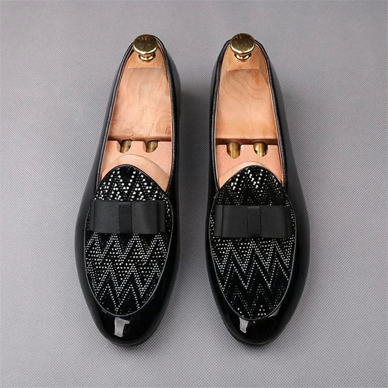 Men's Patchwork Leather Loafers – Wedding & Party Dress Shoes Men's Dress Loafers Axl