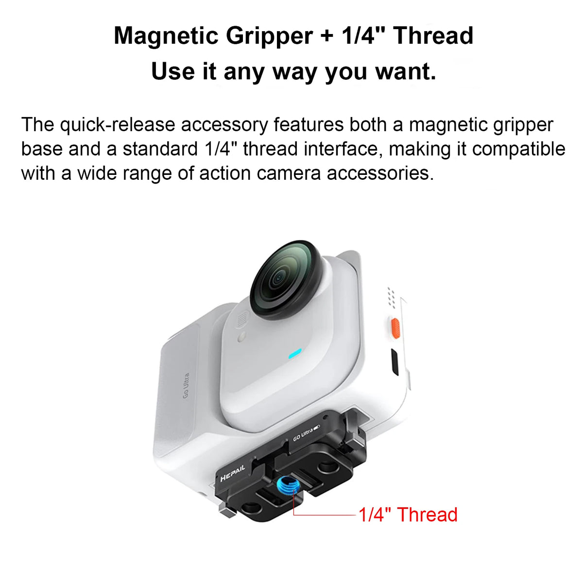 Magnetic Quick Release Adapter Mount for Insta360 Go Ultra Camera Mount Adapter Axl Default Title
