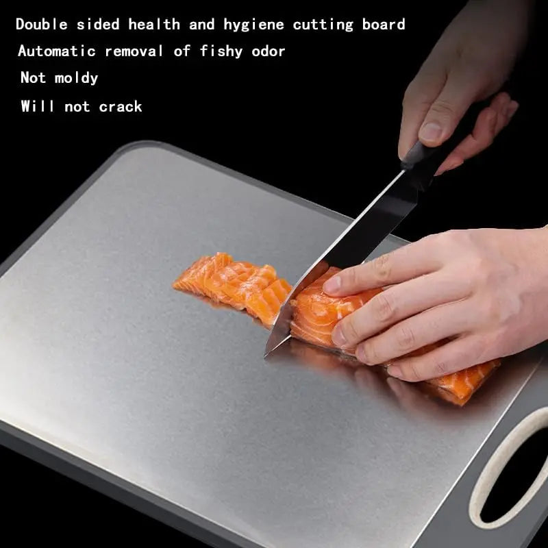 PLYS Double-Sided Cutting Board – Stainless Steel & Wheat Straw Cutting Board Axl