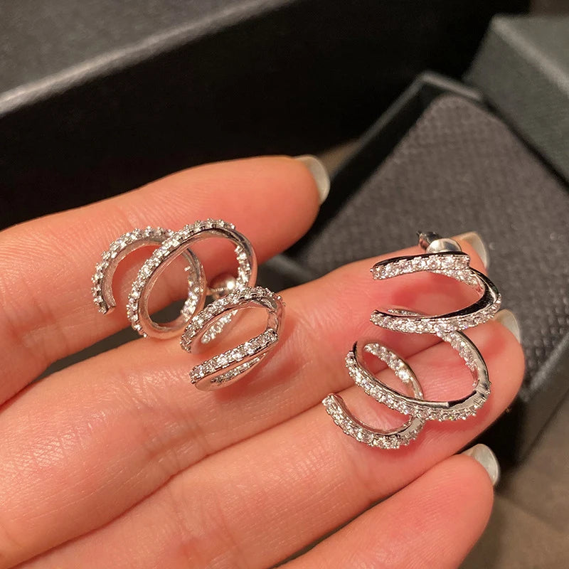 Huitan Twisted Geometric Drop Earrings – CZ Fashion Jewelry Drop Earrings Axl