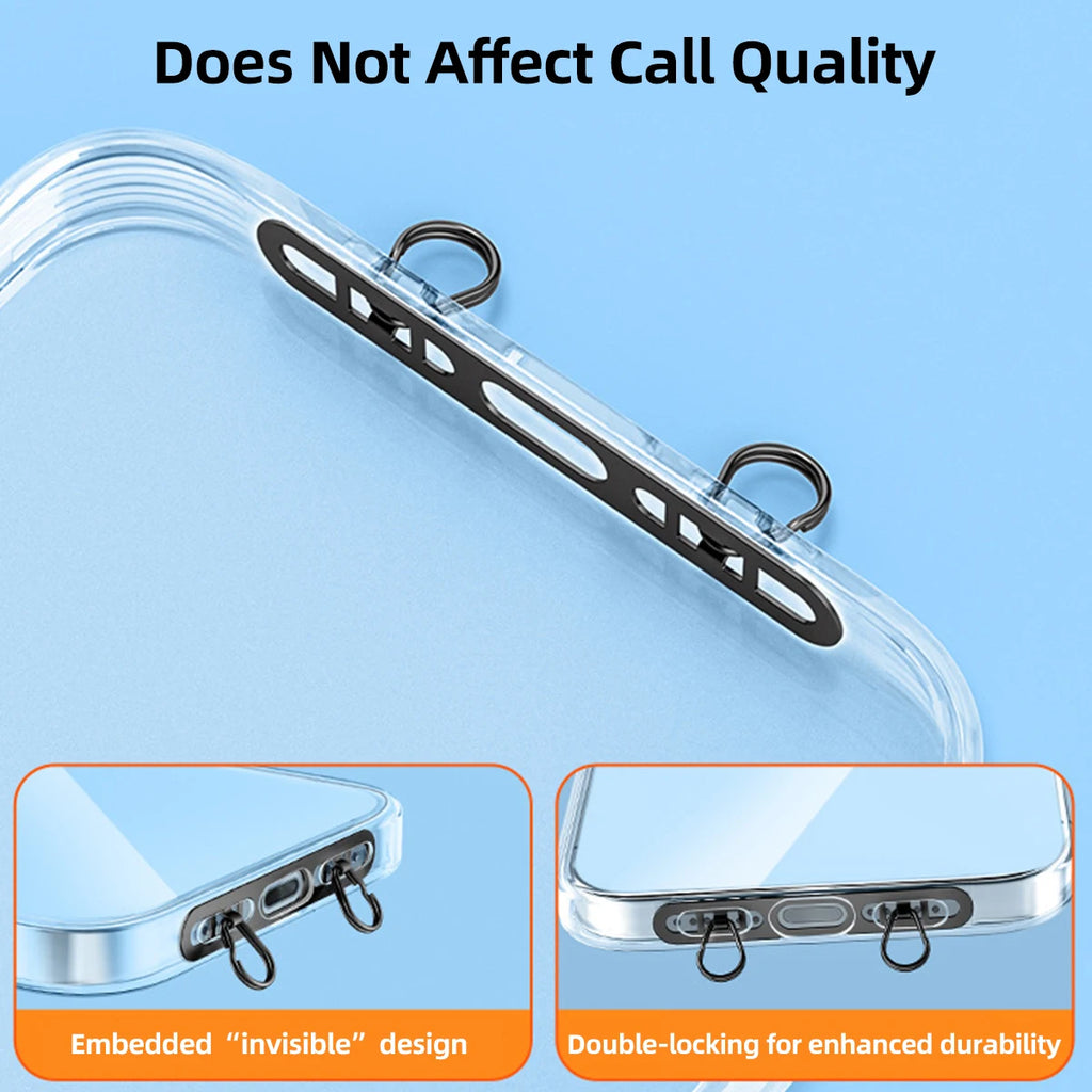 Stainless Steel Phone Lanyard Patch Clip | Metal Gasket Connector Phone Lanyard Connector Axl