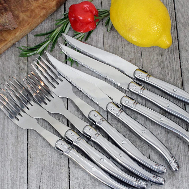 Laguiole-Style Stainless Steel Steak Forks Set – 2–10 Pcs Steak Fork Set Axl