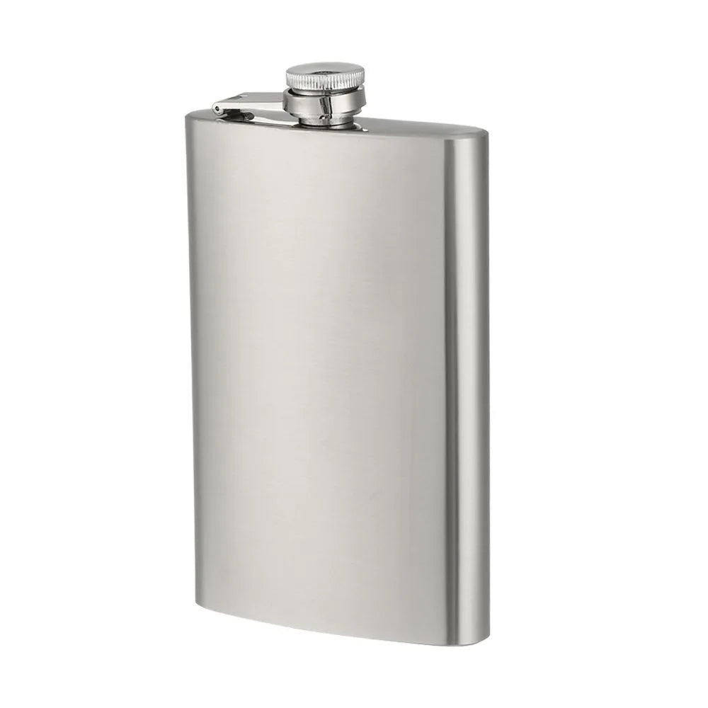 Stainless Steel Hip Flask – Leakproof Portable Whisky Flask Hip Flask Axl 10oz (280ml)-Silver
