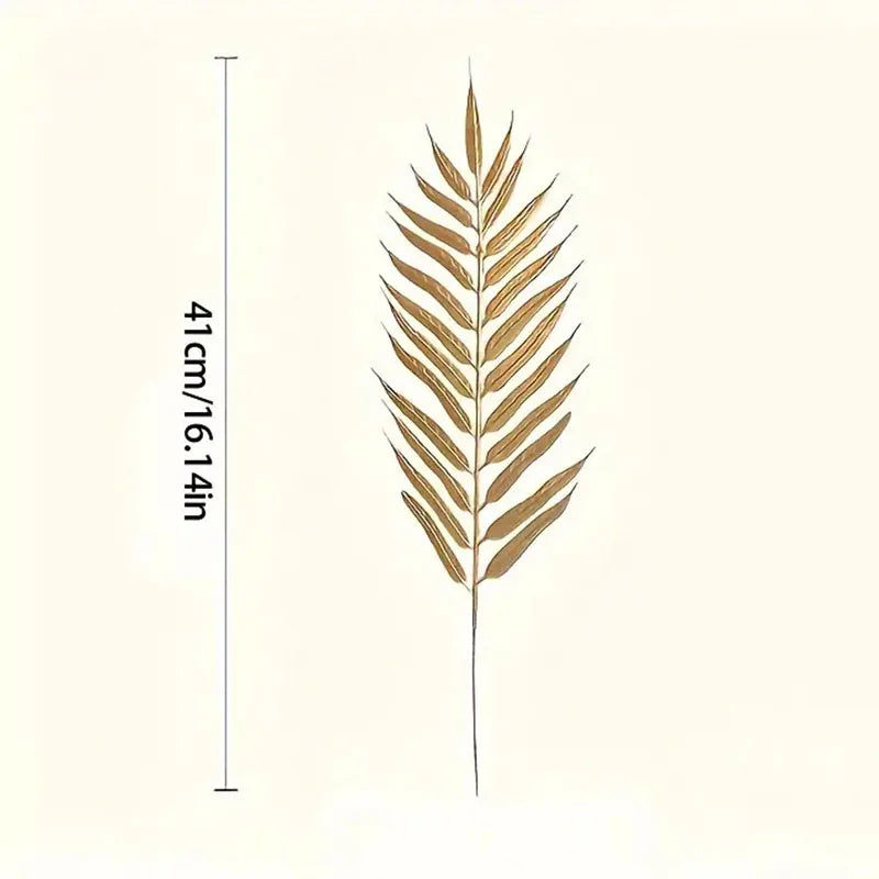 Golden Artificial Palm Leaves 6/12 PCS – Tropical Party Decor Artificial Palm Leaves Axl