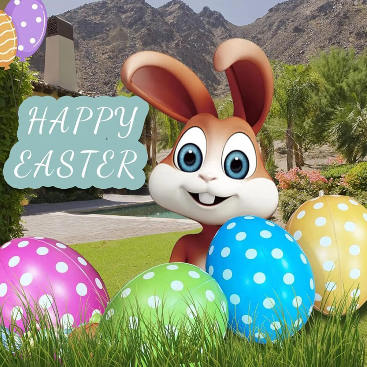 Inflatable Easter Eggs 6-Pack – Outdoor Lawn & Yard Decorations Inflatable Holiday Decor Axl