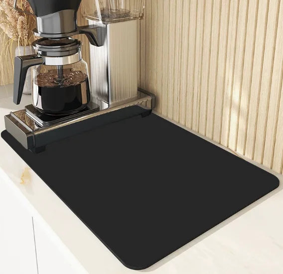 Absorbent Dish Drying Mat – Non-Slip Kitchen Counter Mat S/M/L Dish Drying Mat Axl BLACK 30x40cm