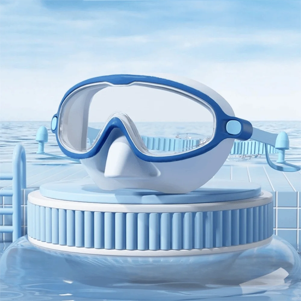 HD Anti-Fog Swim Goggles – Big Frame Silicone Pool Glasses Swim Goggles Axl blue glasses