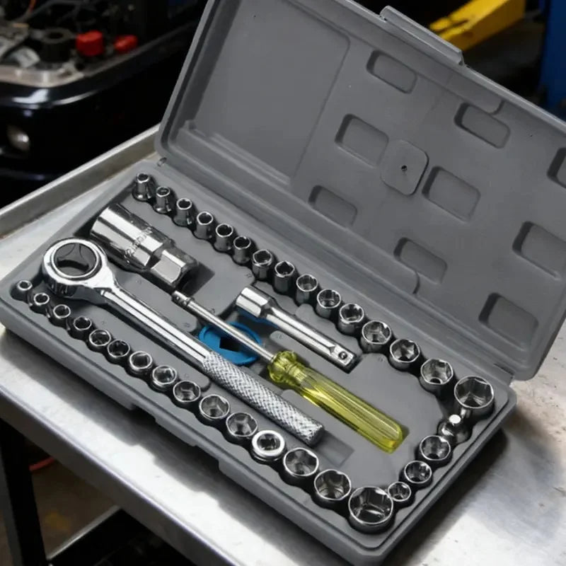 40-Piece Auto Socket Wrench Set – Car Repair Tool Kit Socket Wrench Set Axl
