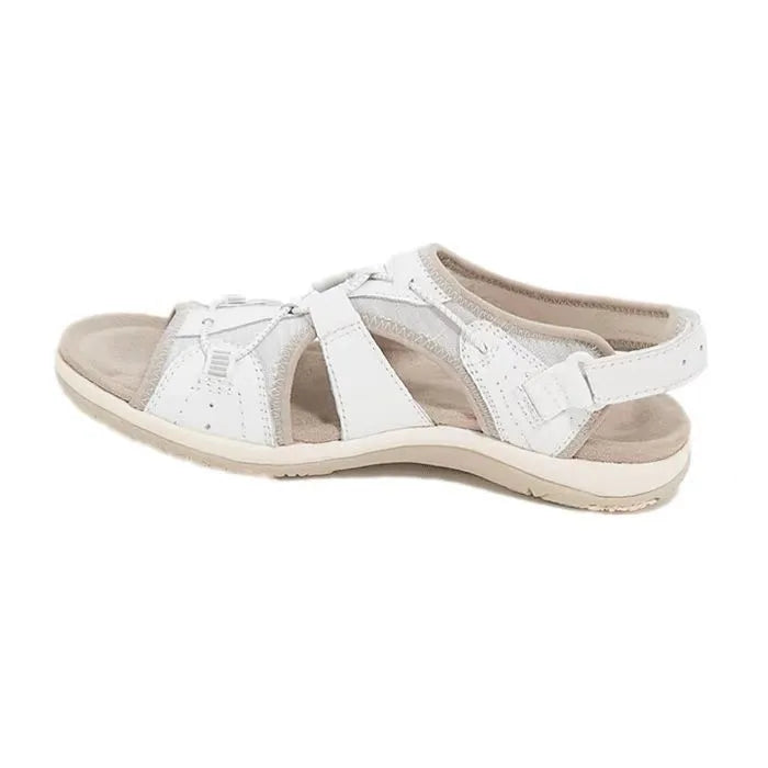 YBQJOO Women's Peep Toe Flat Sandals – Casual Beach Shoes Women's Flat Sandals Axl WHITE 42