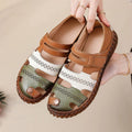 Women's Cutout Flat Sandals – Tri-Color Roma Beach Shoes Women's Flat Sandals Axl Green and brown 42