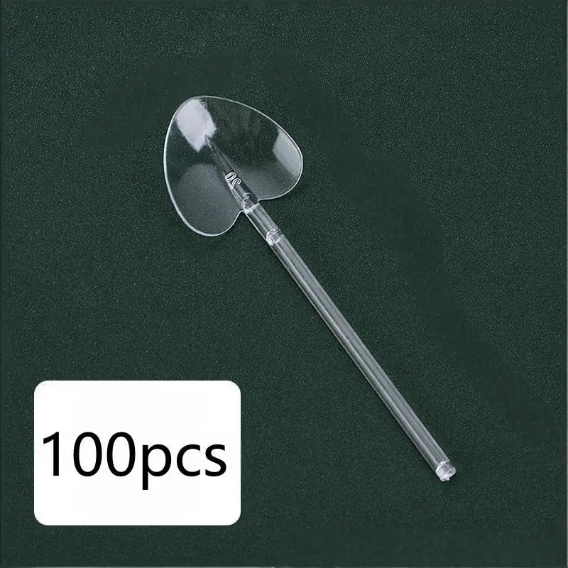 100 Heart Shaped Disposable Spoons – Colorful Party Dessert Disposable Party Spoons Axl A3
