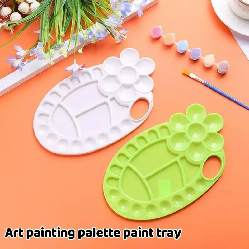 Clover Shaped Paint Mixing Palette – Multi-Grid Artist Palette Paint Mixing Palette Axl