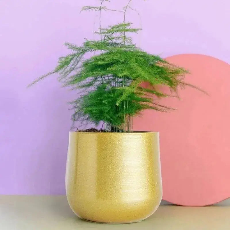 Modern Cast Brass Metal Flower Pot – Luxury Glazed Planter Metal Plant Pot Axl
