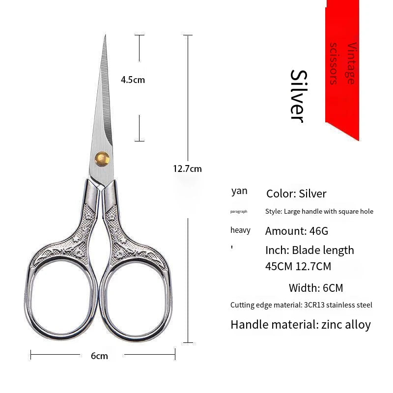 Vintage Stainless Steel Embroidery Scissors | Sewing Shears Embroidery Scissors Axl silver