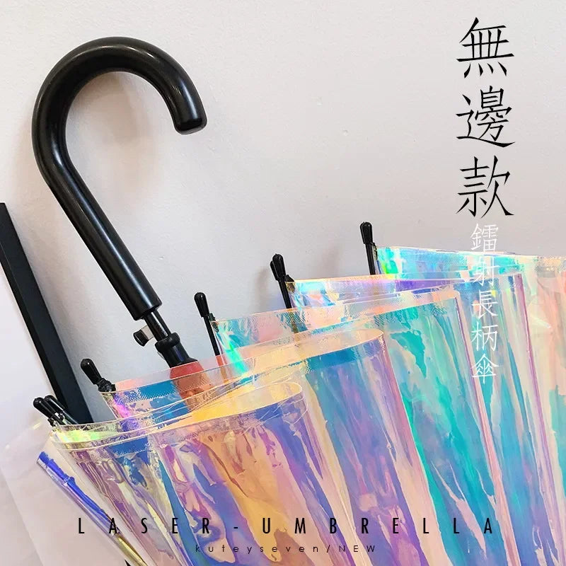 Rainbow Color-Changing Transparent Umbrella – Long Handle Gift Long Handle Umbrella Axl