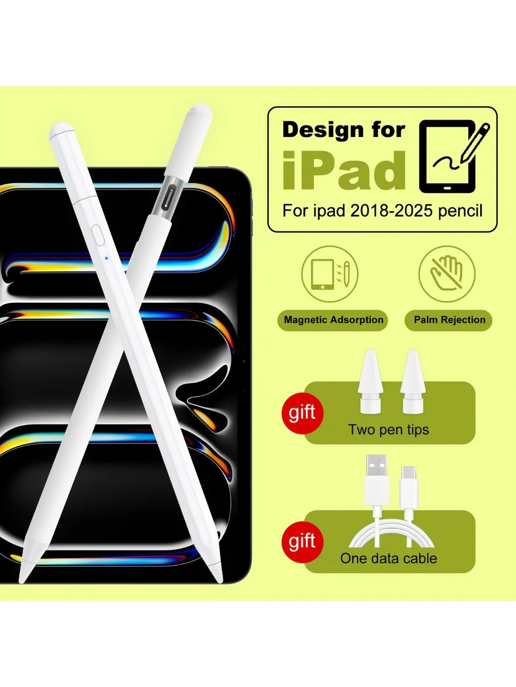 Magnetic Stylus Pen for iPad Pro Air Mini – Fast Charging Tablet Stylus Pen Axl WHITE