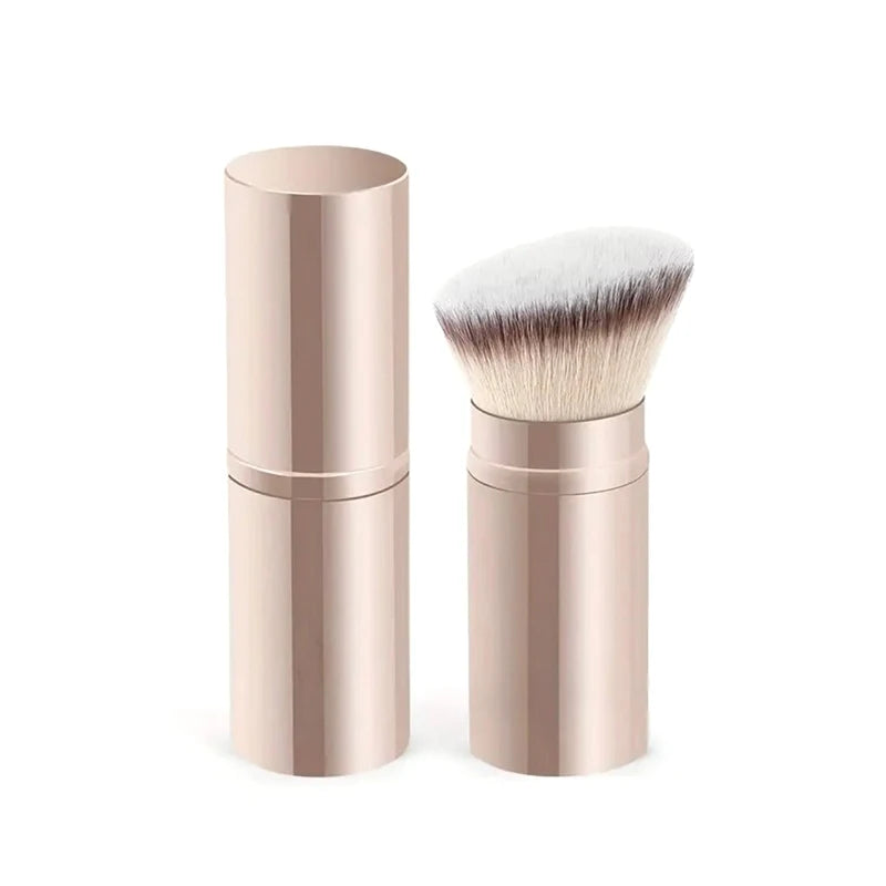 Retractable Makeup Brush – Foundation, Powder & Blush Travel Makeup Brush Set Axl A Gold