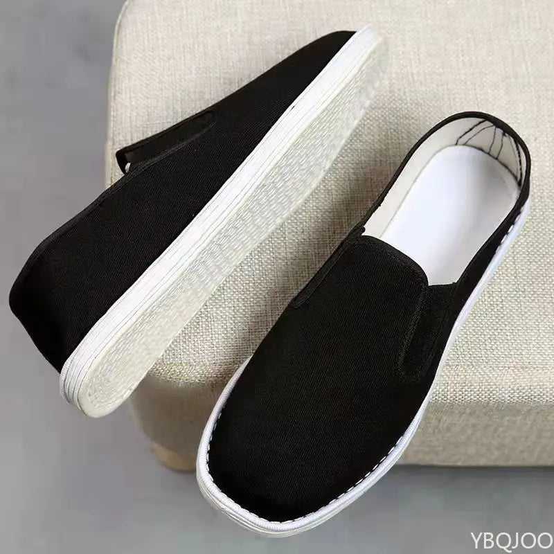 Men's Handmade Canvas Slip-On Shoes – Lightweight Breathable Flats Canvas Slip-On Shoes Axl