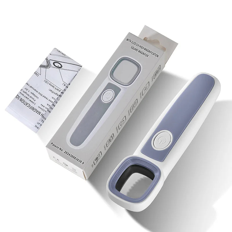 Handheld Magnifier 2 LED & UV Light – Jewelry & Currency Loupe Illuminated Magnifier Axl