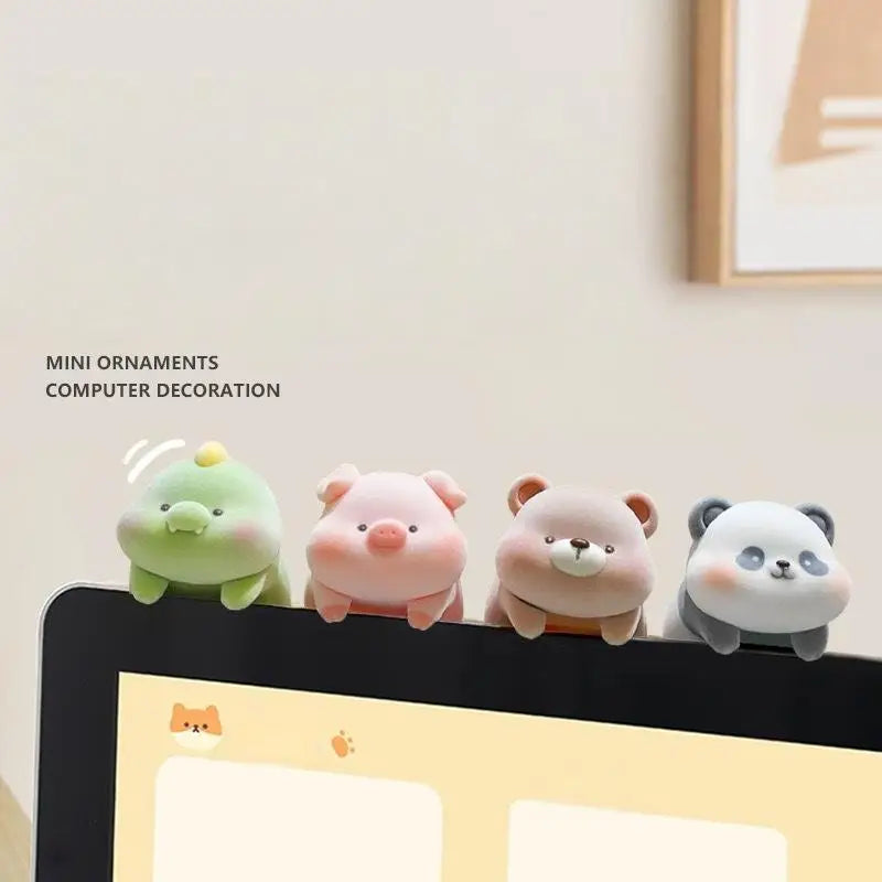 Cute Flocking Animal Desk Ornament – Monitor & Console Decor Desk Ornament Axl