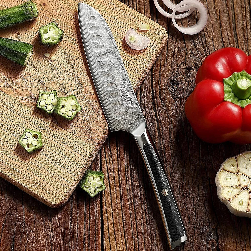 Sunnecko 5" Santoku Knife – 73-Layer VG10 Damascus Steel Santoku Kitchen Knife Axl China Mainland 5 inch
