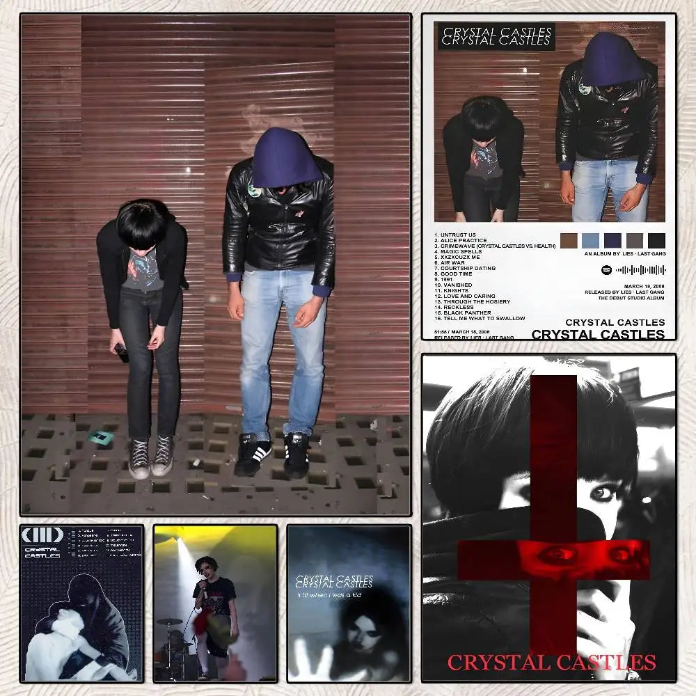 Crystal Castles Band Poster – HD Self-Adhesive Waterproof Wall Art Wall Art Poster Axl