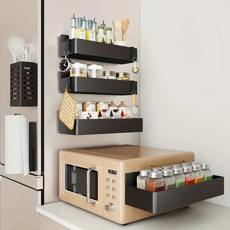 Magnetic Fridge Baskets Set of 2 – Kitchen Storage Rack Magnetic Storage Basket Axl