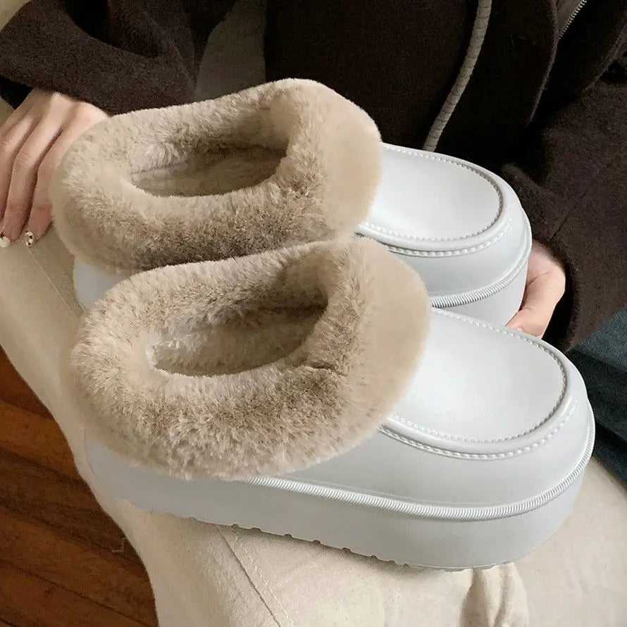 Women's Faux Fur Plush Mule Slippers – Cozy Winter House Shoes Faux Fur Slippers Axl Gray 40-41 China Mainland
