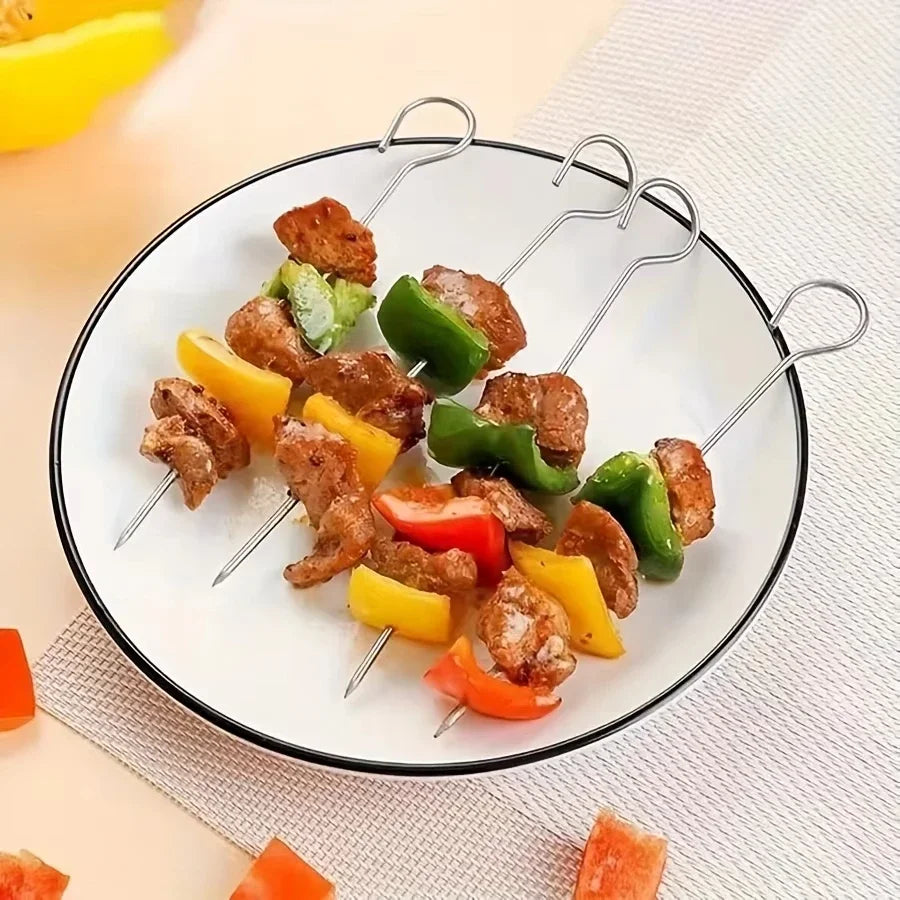 7.87" Air Fryer Square Grill Rack with 4 BBQ Skewers Air Fryer Accessories Axl