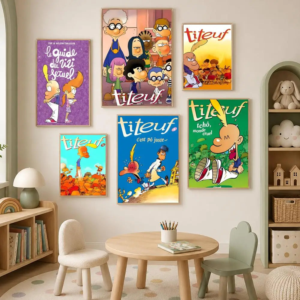 Titeuf Animation Wall Poster – Self-Stick HD Waterproof Art Wall Art Poster Axl