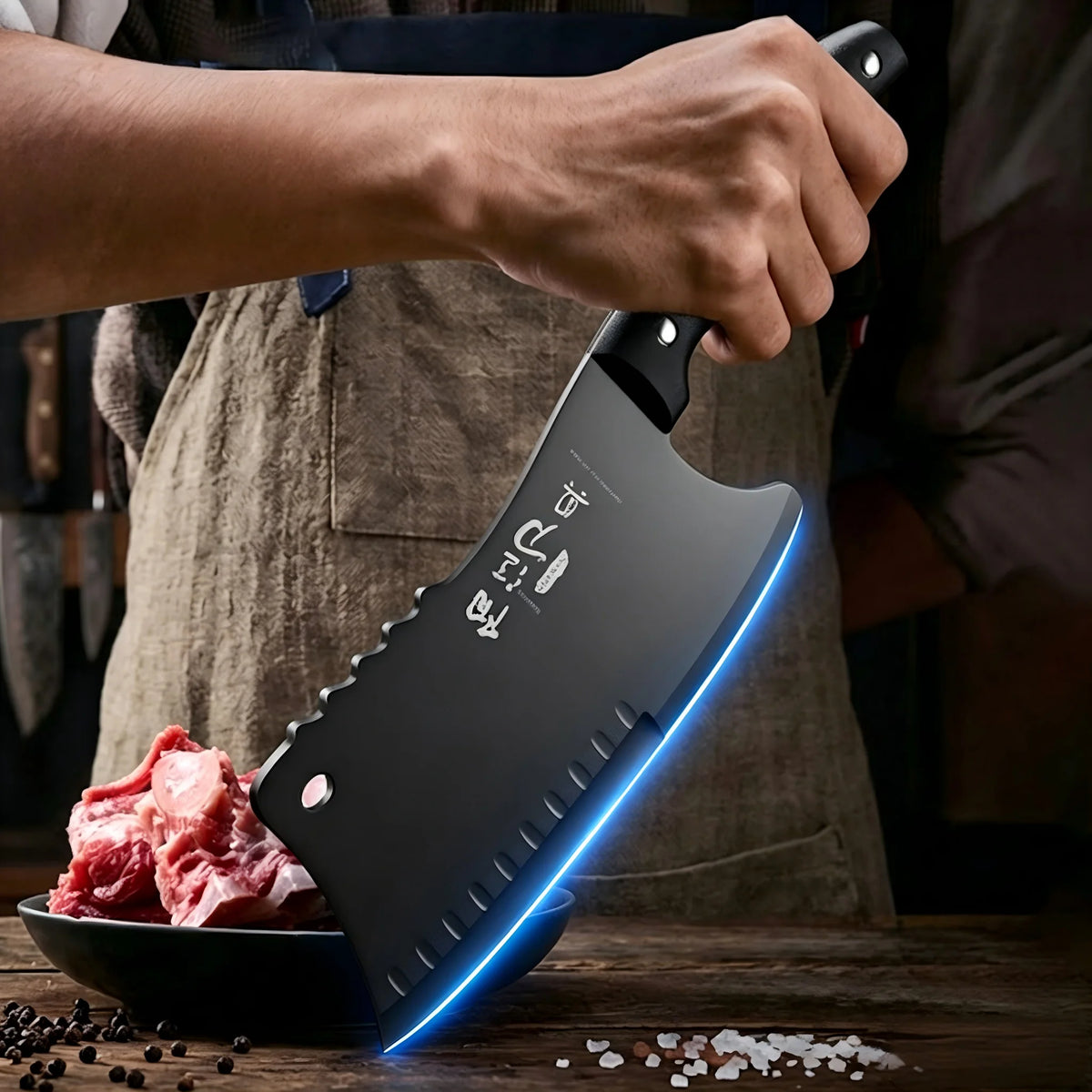 PLYS Meat Cleaver – Heavy Duty Stainless Steel Butcher Knife Meat Cleaver Knife Axl