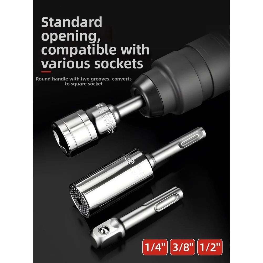 3-Pc SDS Socket Adapter Set – 1/4" 3/8" 1/2" Hex Shank SDS Socket Adapter Axl